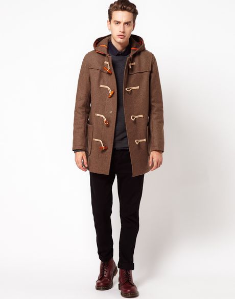 Gloverall Made in London Melton Wool Duffle Coat in Brown for Men | Lyst