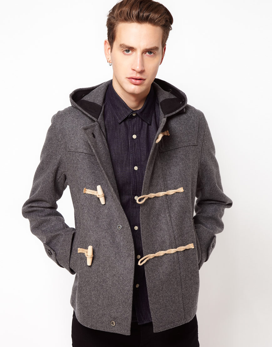 Gloverall Made in London Wool Cropped Duffle Coat in Grey (Gray) for ...