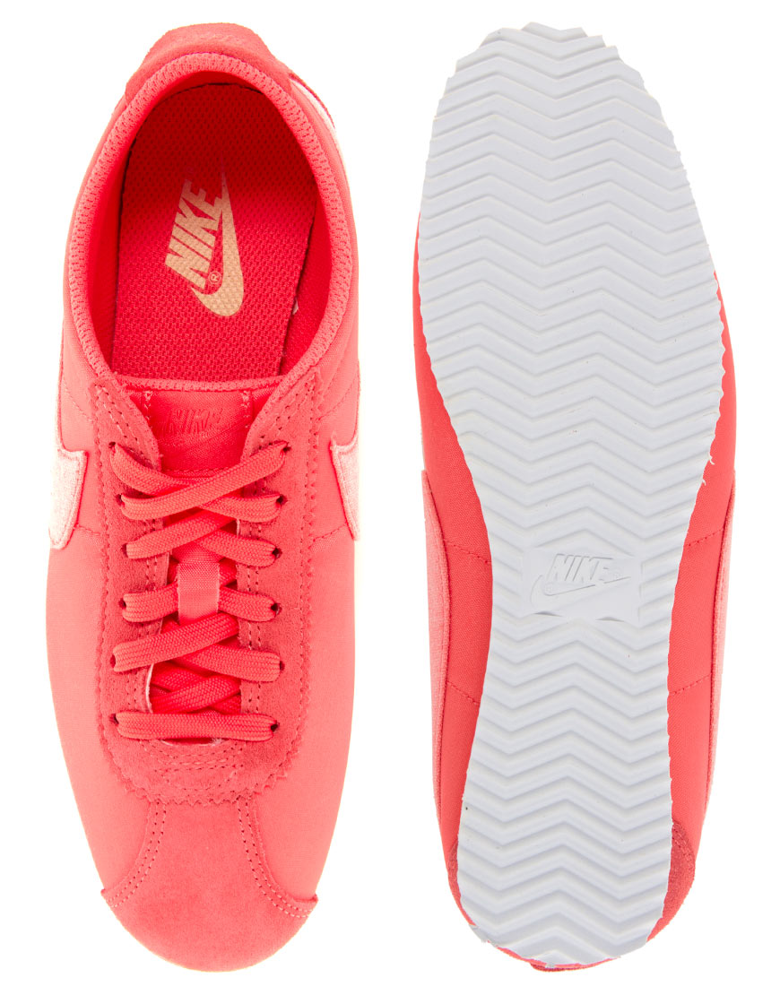 nike cortez neon pink