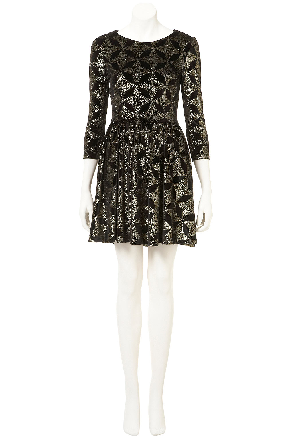 topshop black and gold dress