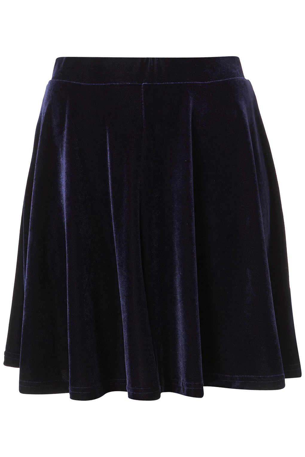 Navy Velvet Skater Skirt in Blue Lyst