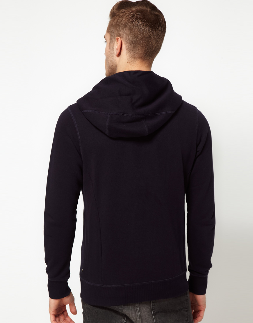 DIESEL Hoodie with Button Neck in Blue for Men - Lyst