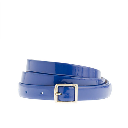 J.crew Patent Leather Square Buckle Belt in Blue (casablanca blue) | Lyst
