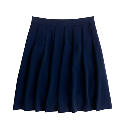 J.crew Pleated Crepe Skirt in Blue | Lyst