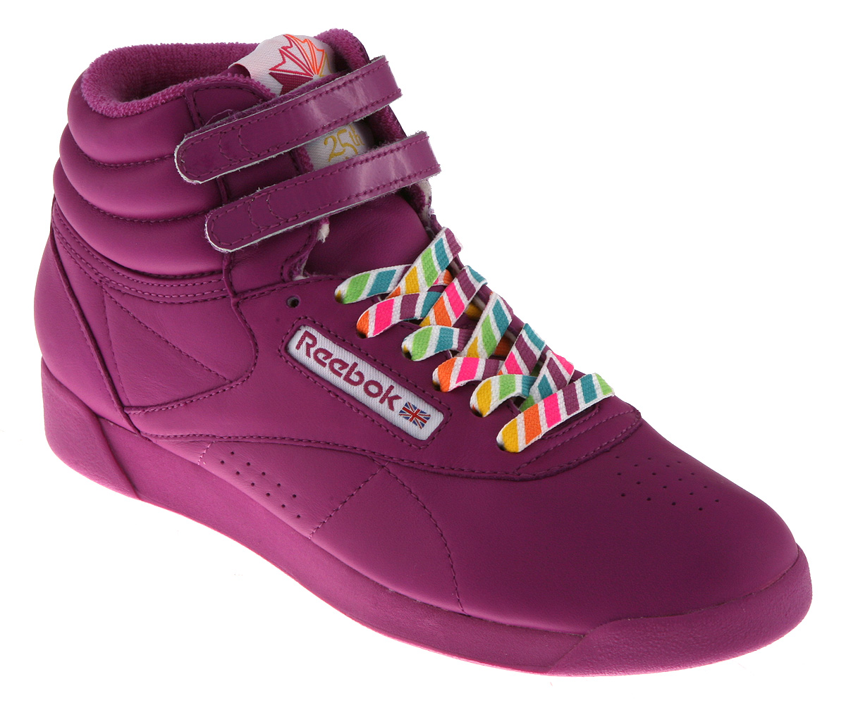 neon reebok freestyle hi