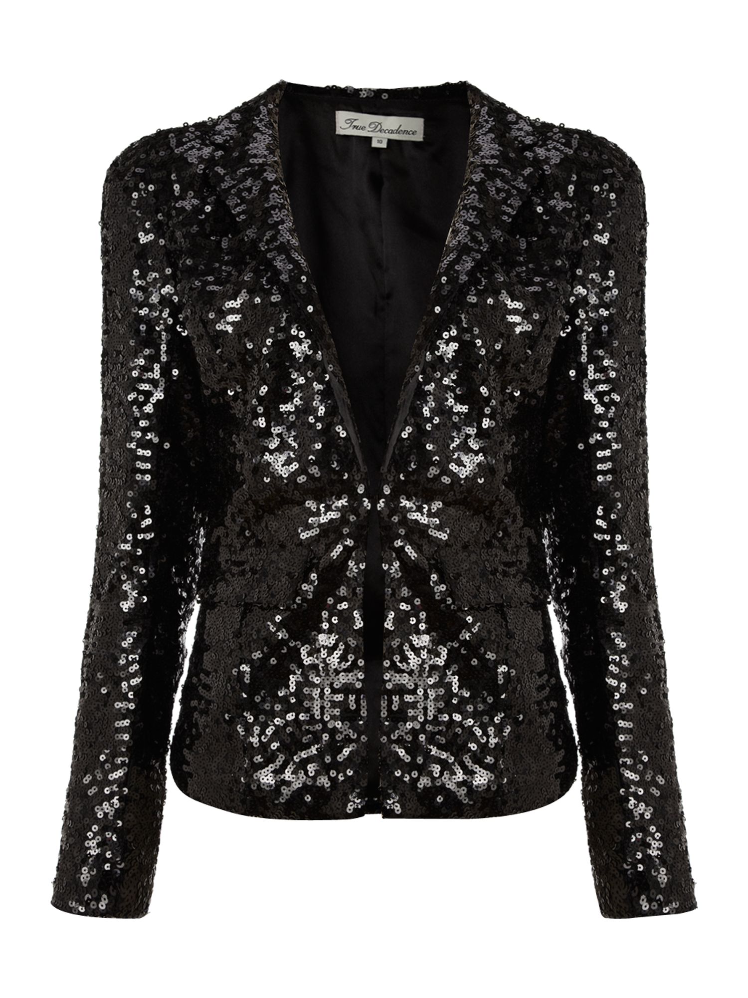 True decadence Sequin Blazer in Black | Lyst