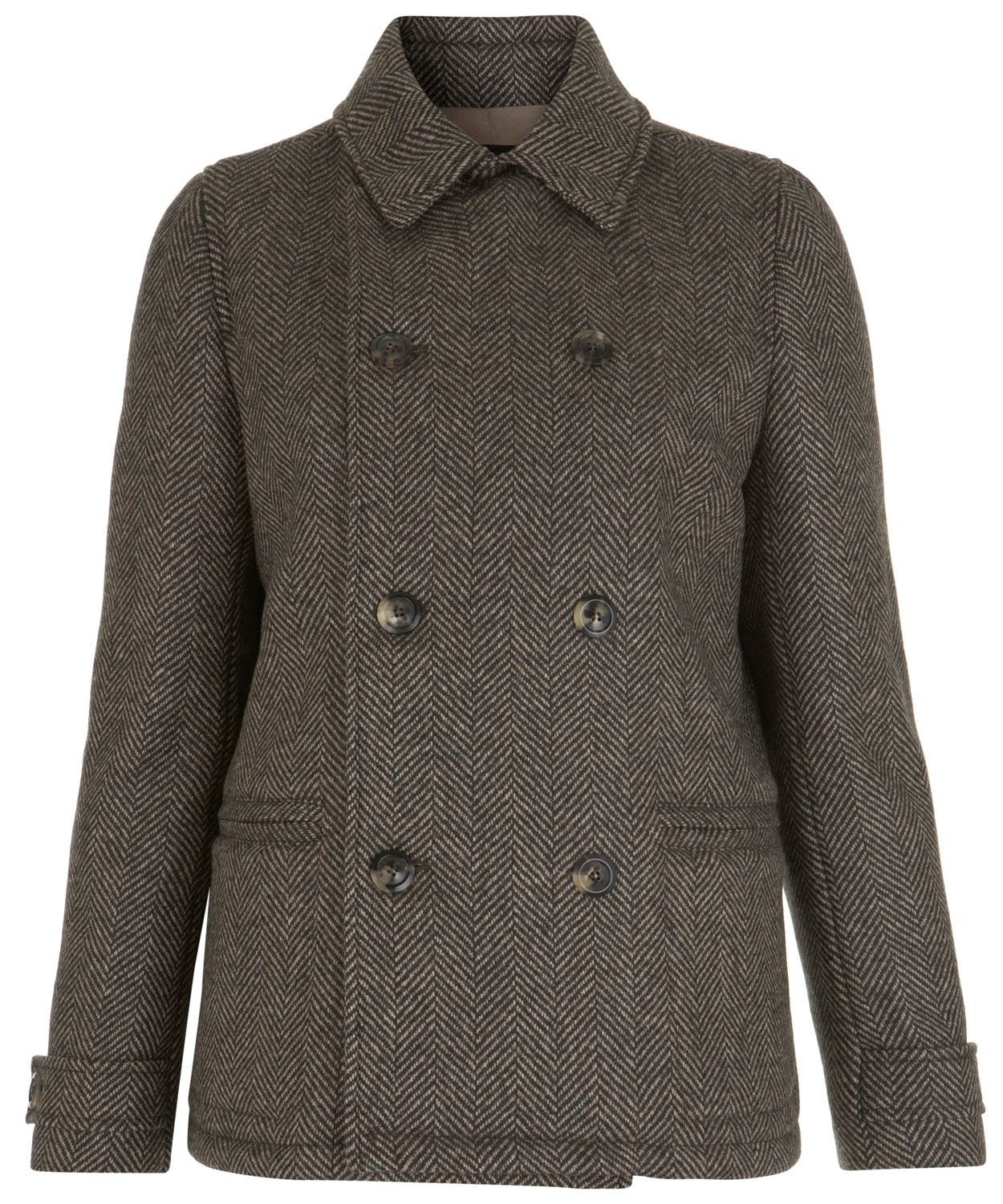 A.P.C. Brown Herringbone Tweed Jacket - Lyst