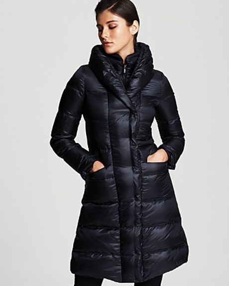 Armani Stone Puffer Down Coat in Blue (navy) | Lyst