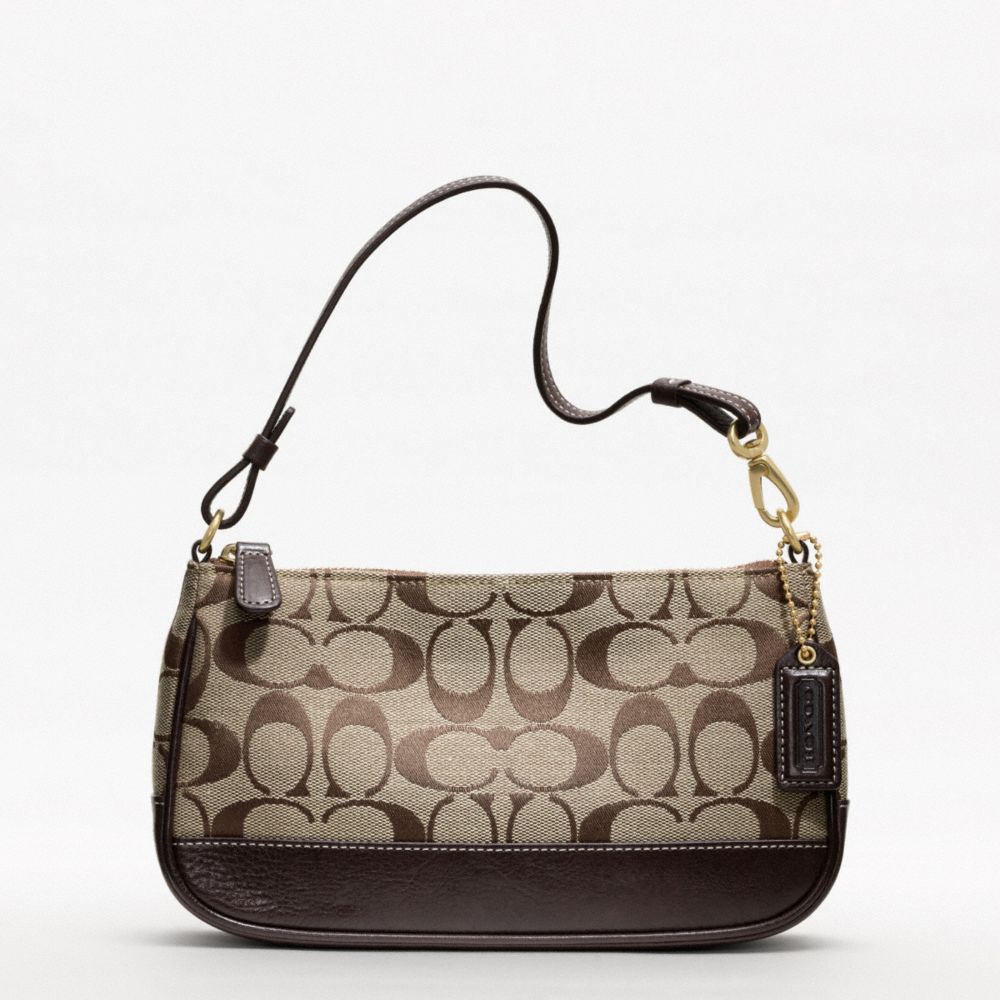 COACH Signature Demi Pouch in Brown | Lyst COACH Signature Demi Pouch in Brown | Lyst
