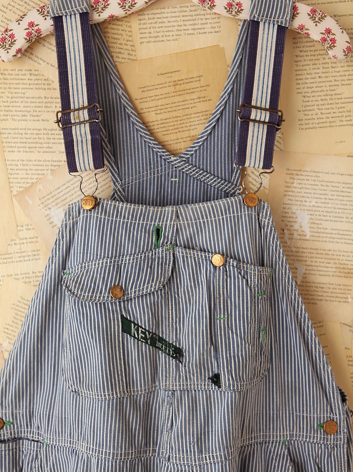 vintage striped overalls