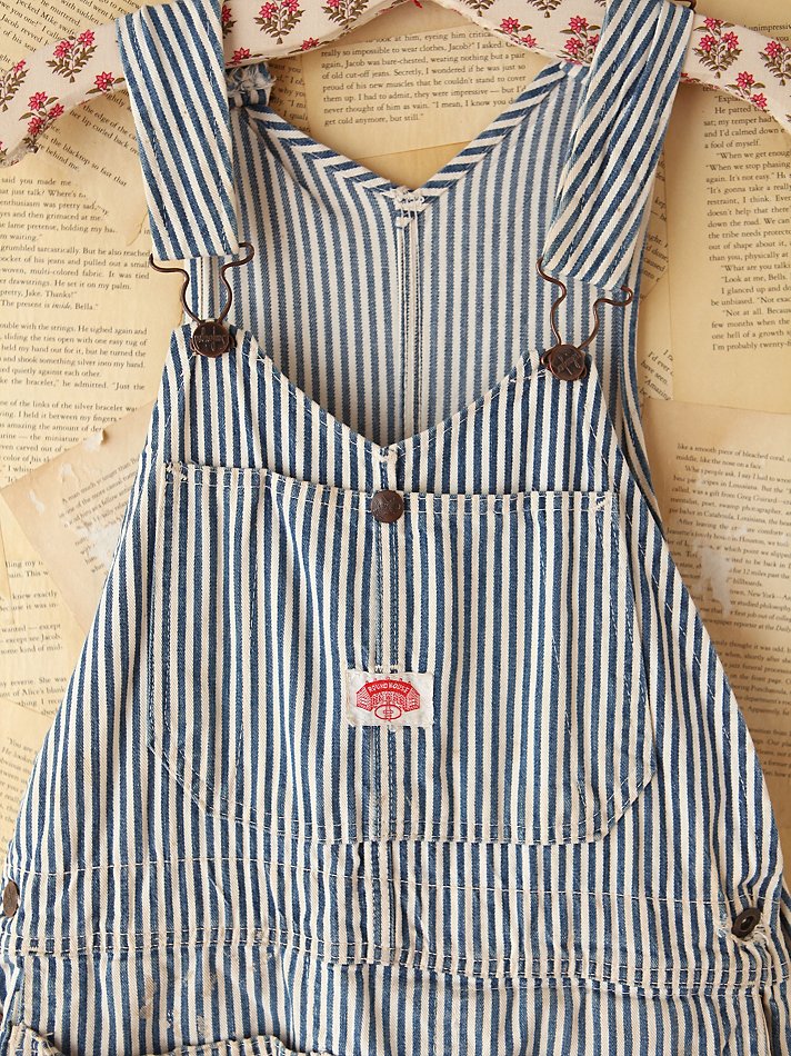 Lyst - Free People Vintage Thick Stripe Denim Overalls in Blue