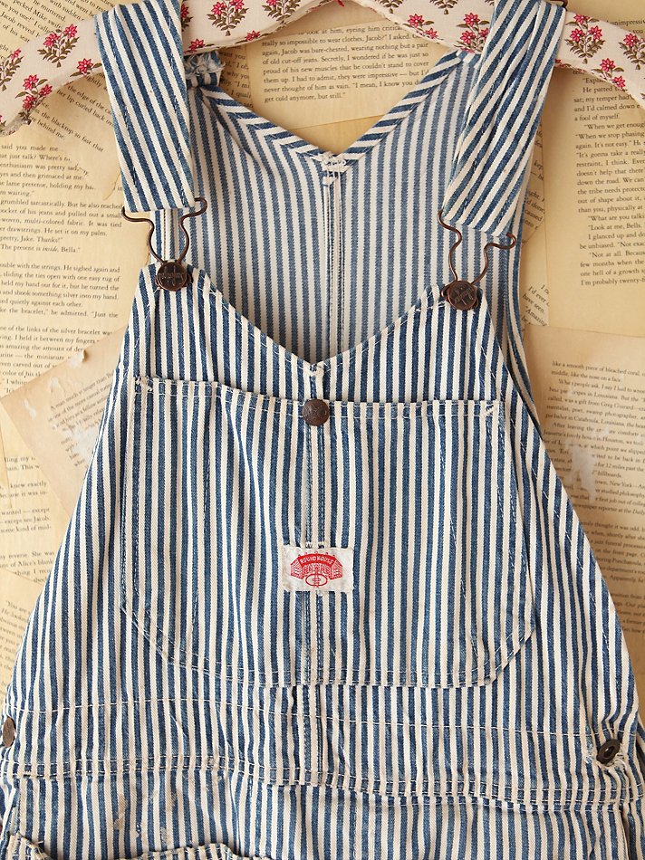 vintage striped overalls