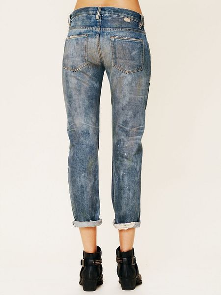 Nsf Clothing Oil Stained Boyfriend Jeans in Blue (Harlan Wash) | Lyst