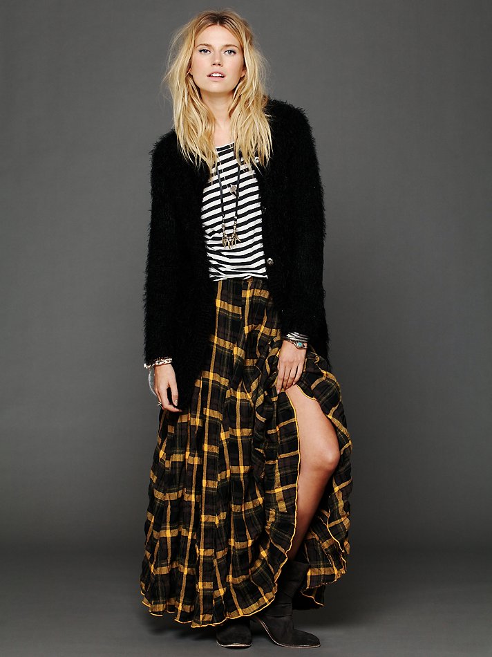 Street Style Yellow Tartan Skirt Qvc Leopard Skirt Tweed Mini