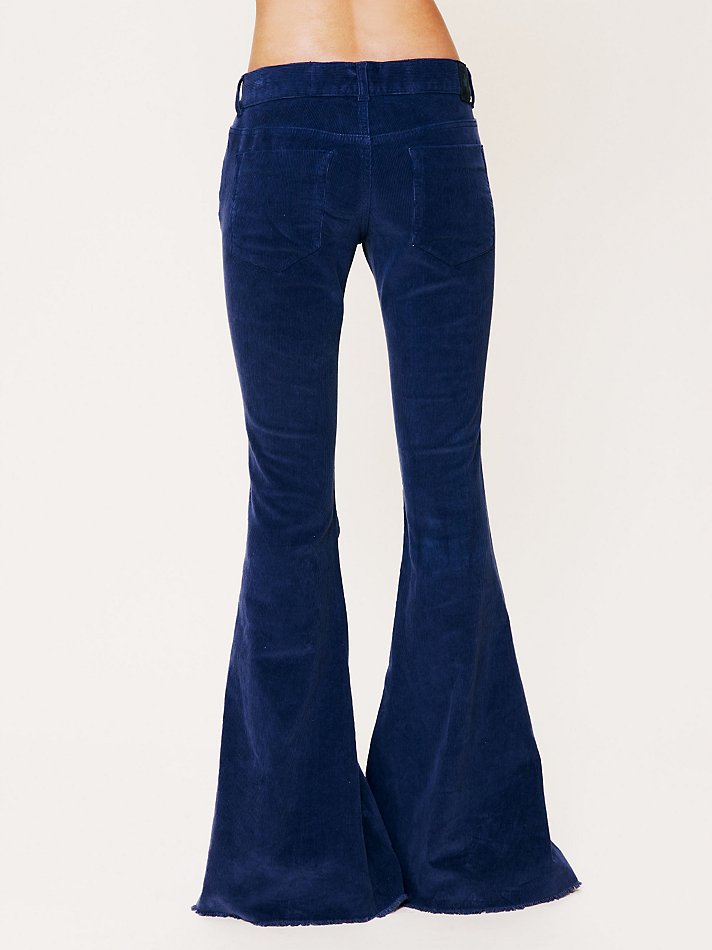 Free People Cord Killer Super Flare Jeans in Night Sky (Blue) - Lyst
