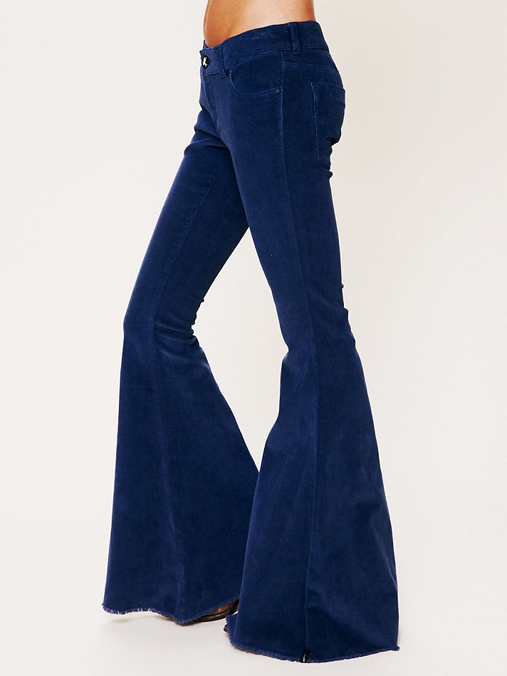 Free People Cord Killer Super Flare Jeans in Night Sky (Blue) - Lyst