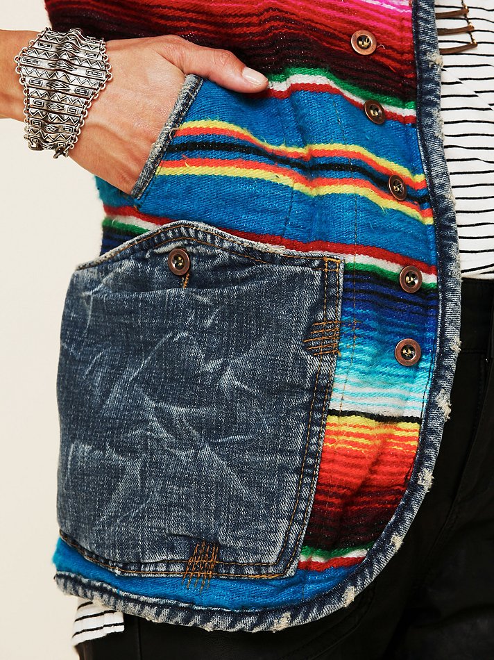 Free People Mexican Blanket Jacket in Blue Lyst