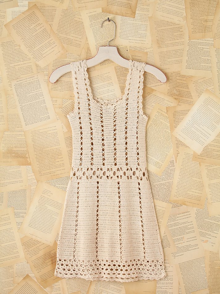 Free People Vintage Crochet Mini Dress in White - Lyst