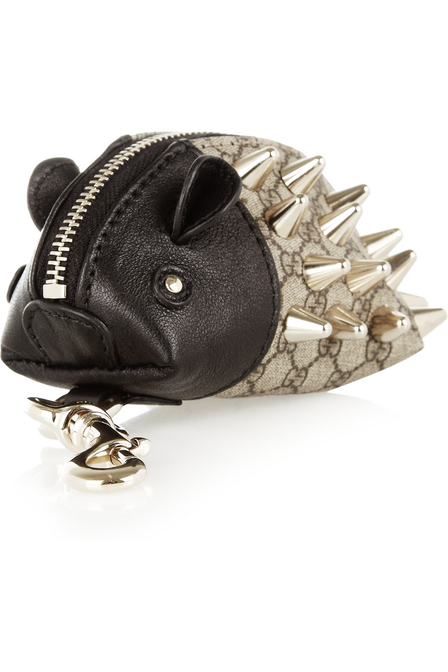 Gucci Hedgehog Leather and Twill Coin Purse in Black - Lyst