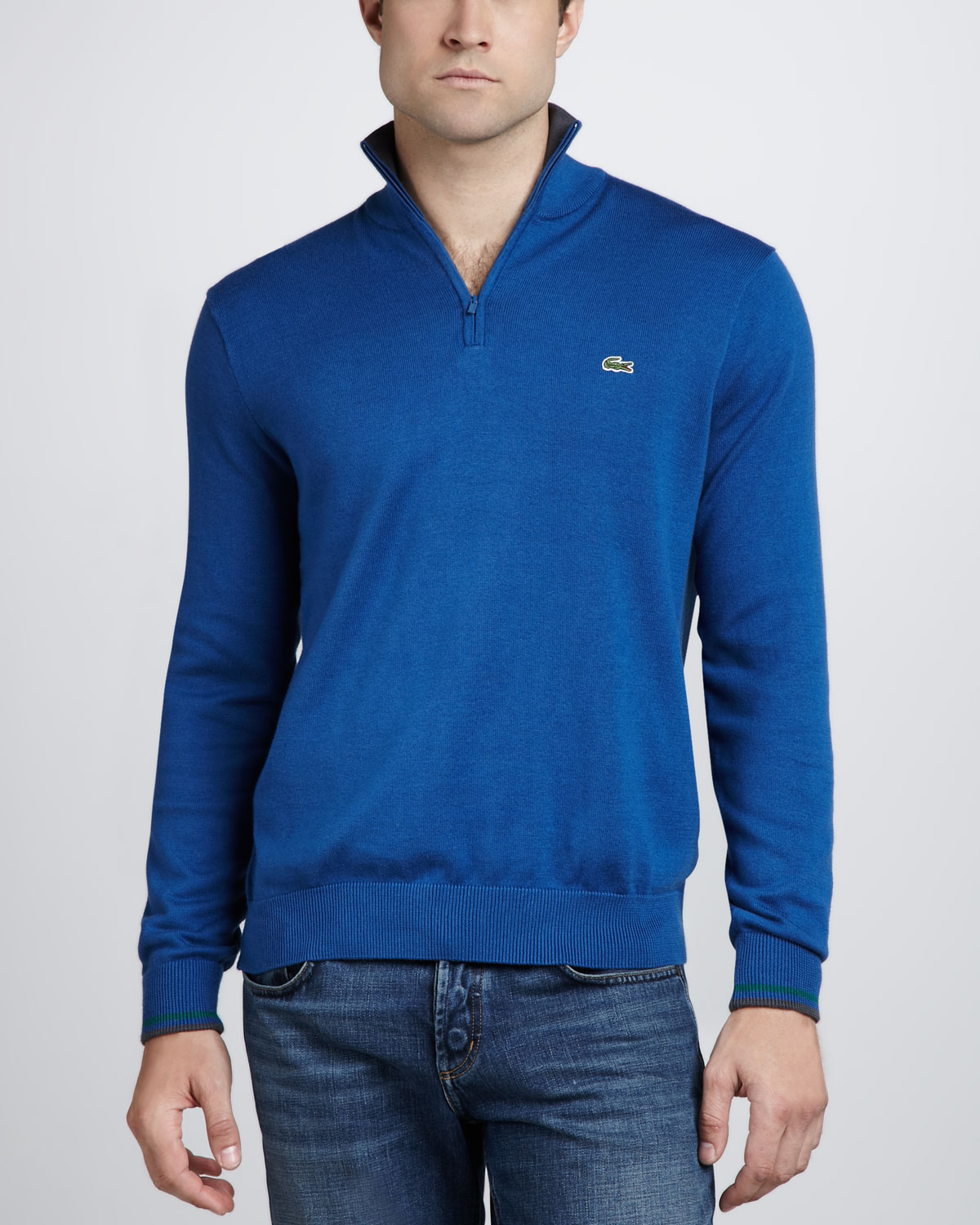 Lyst - Lacoste Halfzip Sweater Epic Blue in Blue for Men