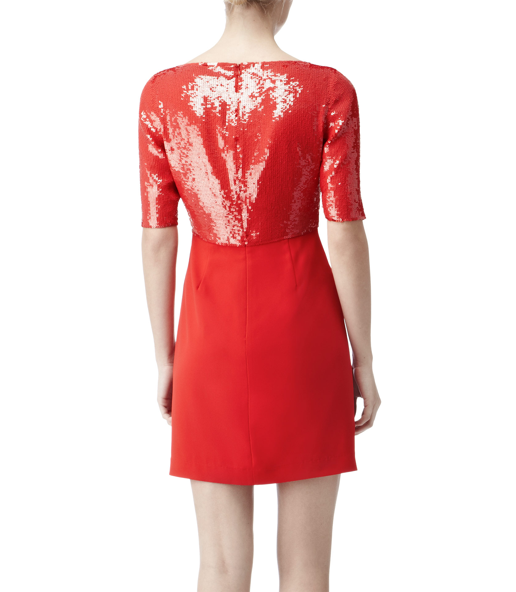 Reiss Sequin Shift Dress in Red | Lyst UK
