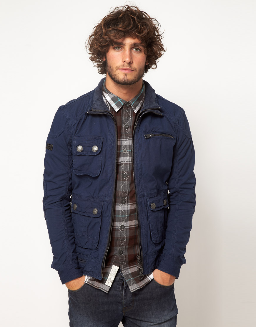 Superdry Wax Pit Jacket in Blue for Men | Lyst
