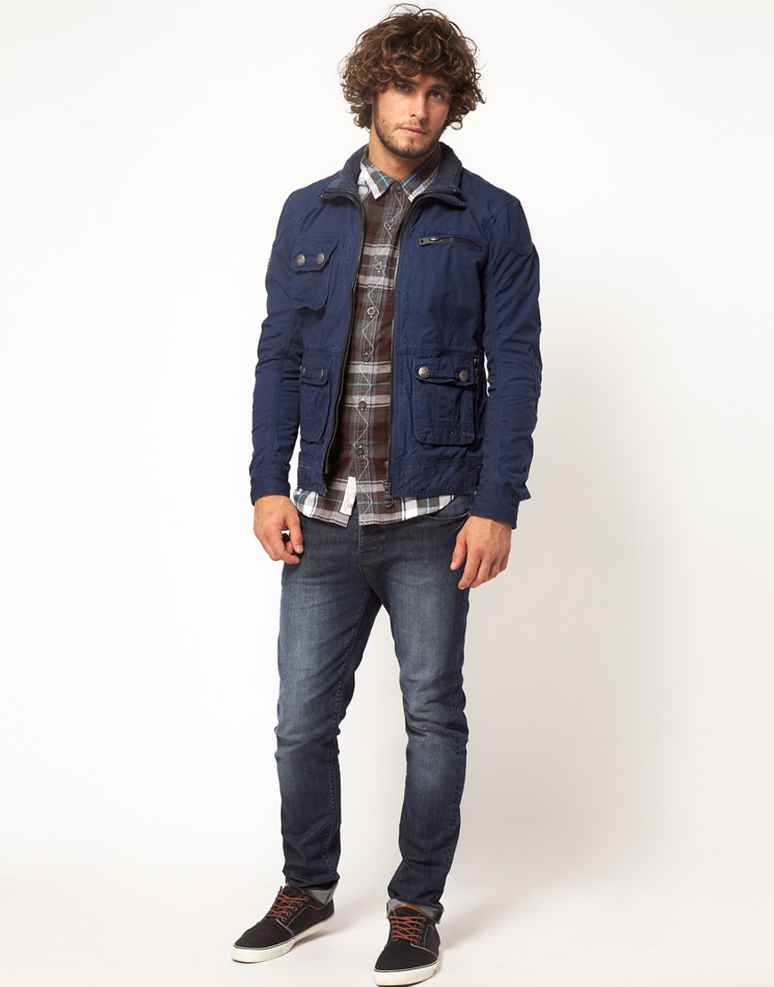 Superdry Wax Pit Jacket in Blue for Men - Lyst