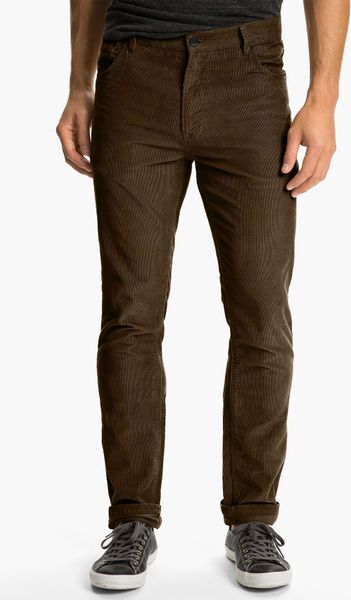 Wesc Eddy Slim Fit Corduroy Pants in Brown for Men (dark chocolate) | Lyst