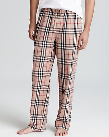 Burberry Check Pajama Pants in Natural for Men | Lyst
