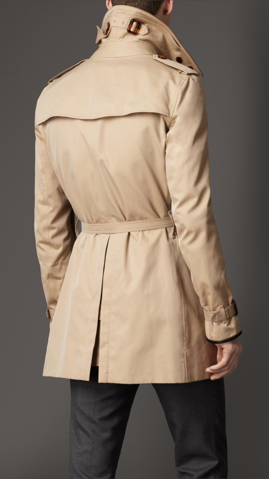 Lyst - Burberry Midlength Wool Collar Cotton Gabardine Trench Coat in ...