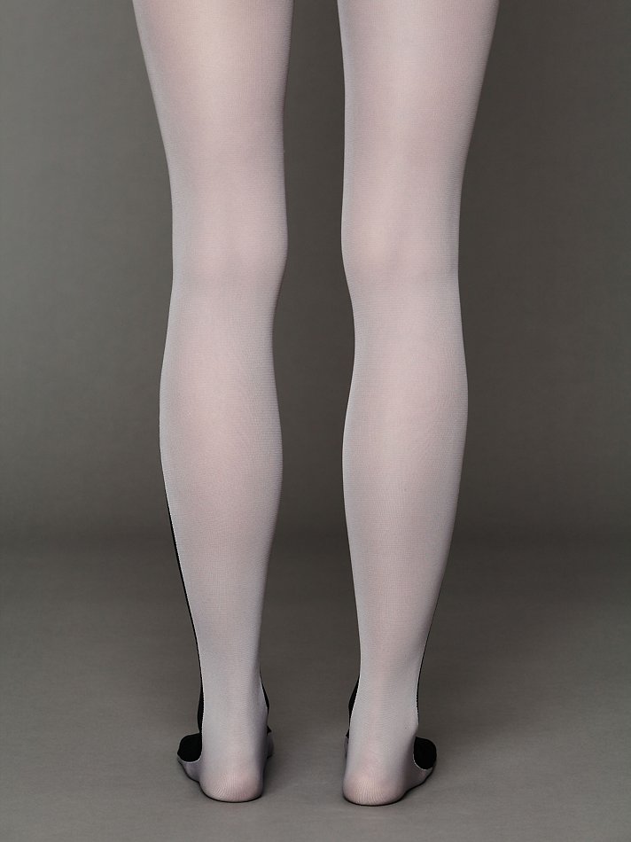 Free People Half and Half Opaque Tights in Black / Grey (Gray) Lyst