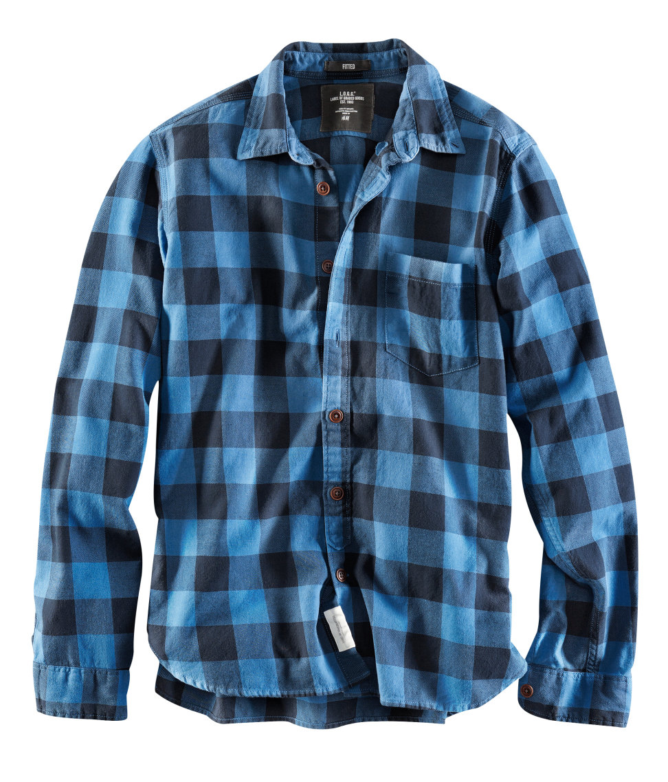 boys blue flannel shirt