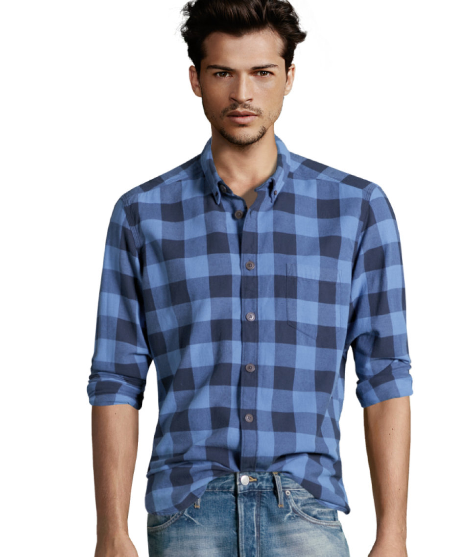 H&M Flannel Shirt in Blue for Men - Lyst