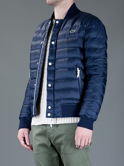 lacoste quilted bomber jacket