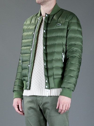 lacoste quilted jacket green