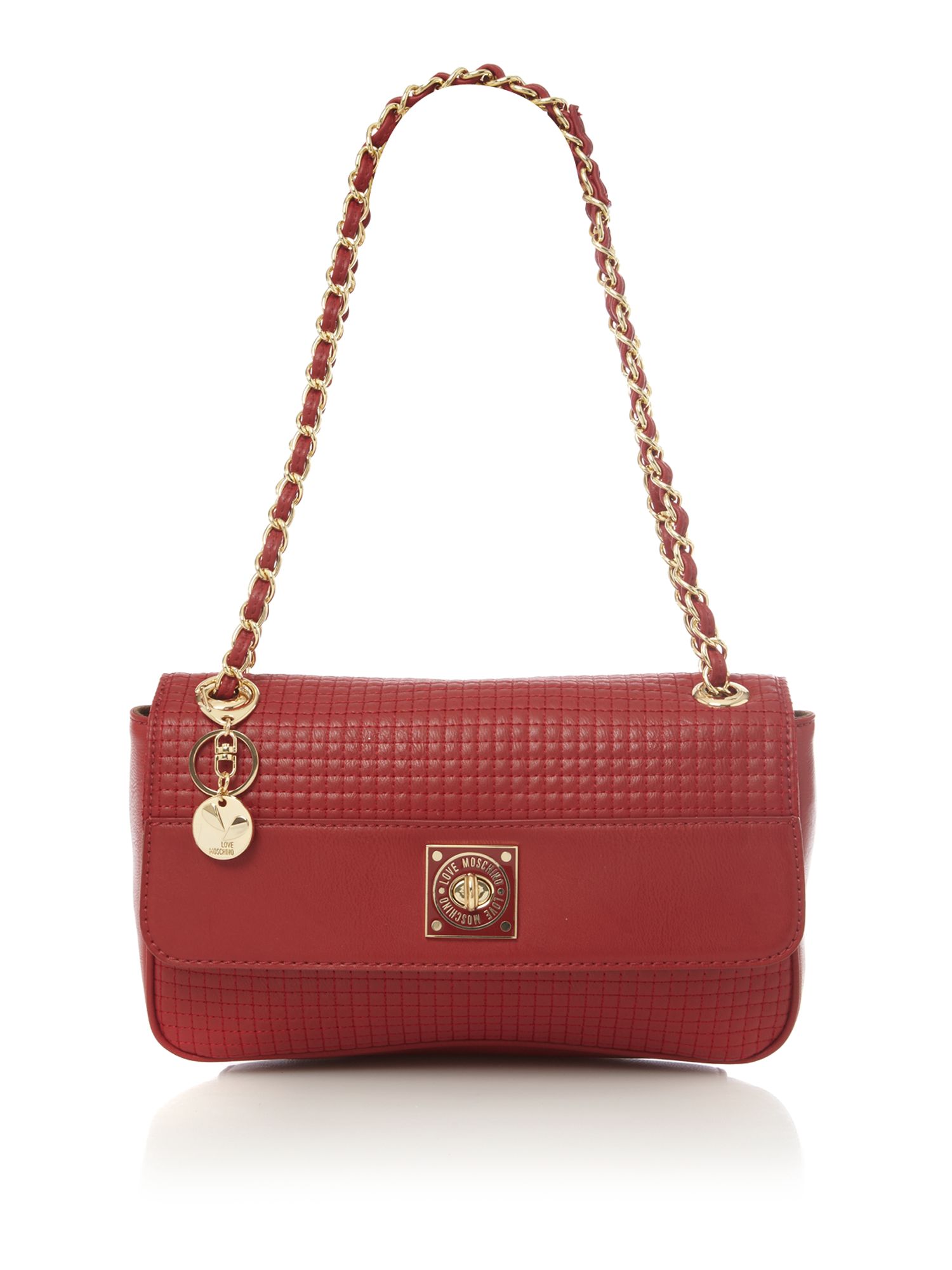 Love moschino Super Quilted Flapover Shoulder Bag in Brown Lyst