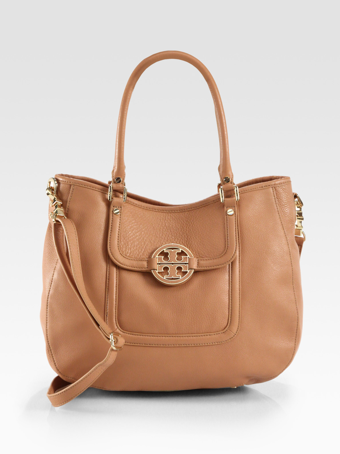 Lyst Tory Burch Amanda Classic Top Handle Bag in Brown