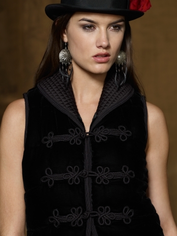 Ralph Lauren Velvet Vest in Black - Lyst