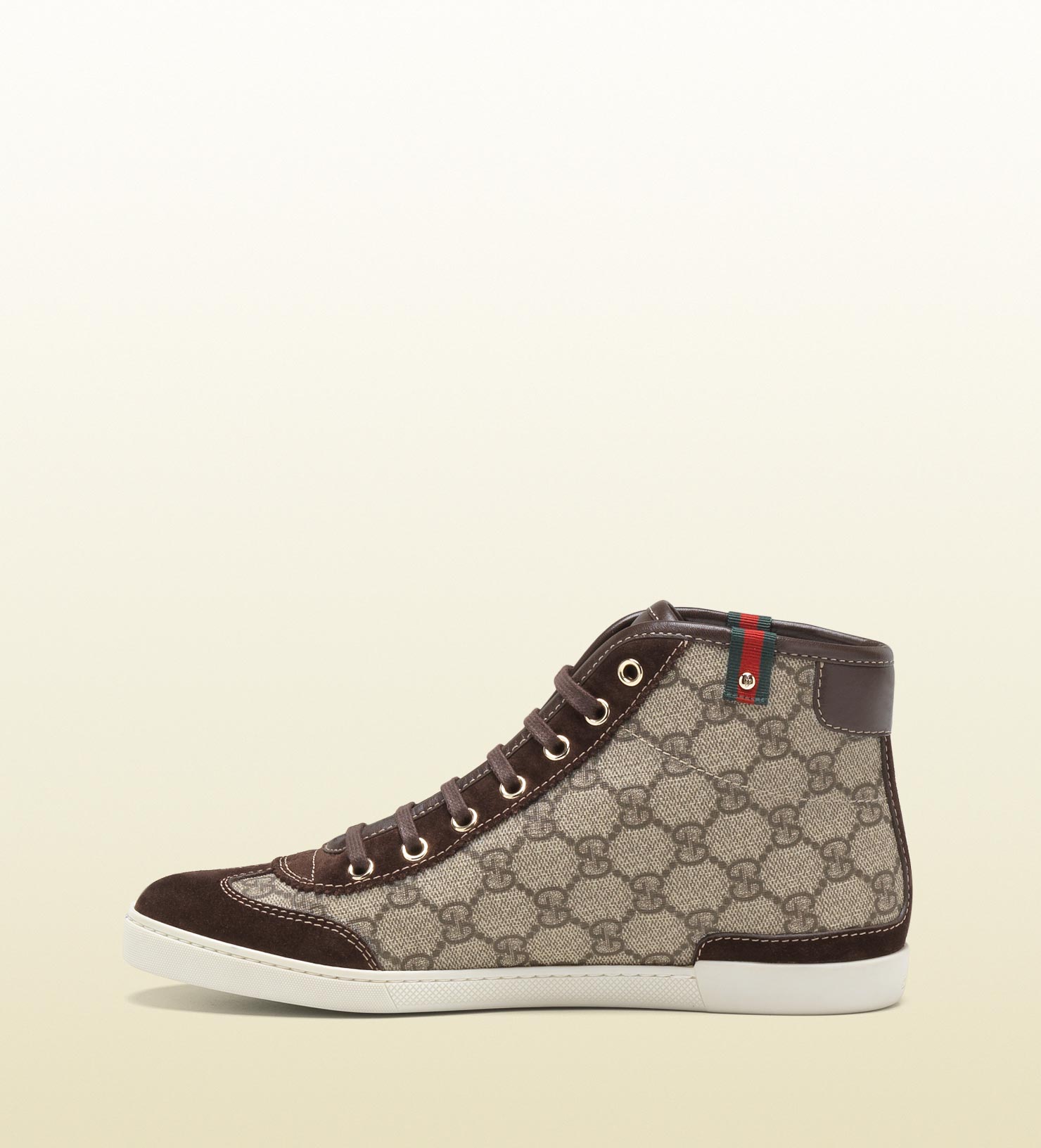 Gucci Barcelona Midtop Laceup Sneaker in Brown Lyst