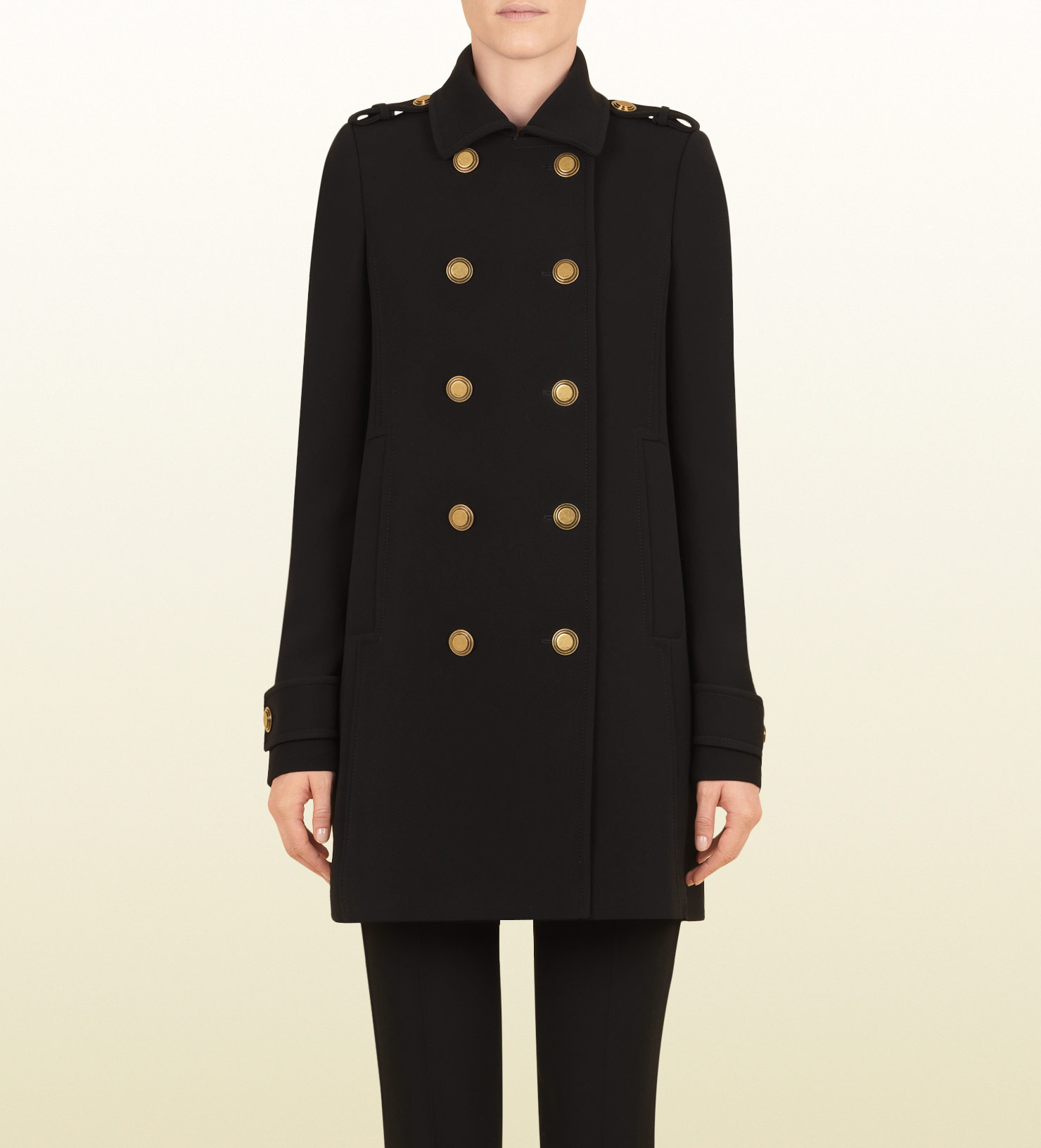 Lyst Gucci Black Doublebreasted Trench Coat in Black