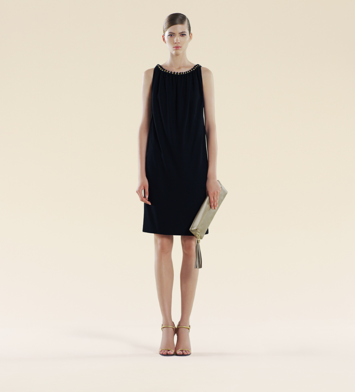 Lyst Gucci Broadway Metallic Leather Evening Clutch in Gray