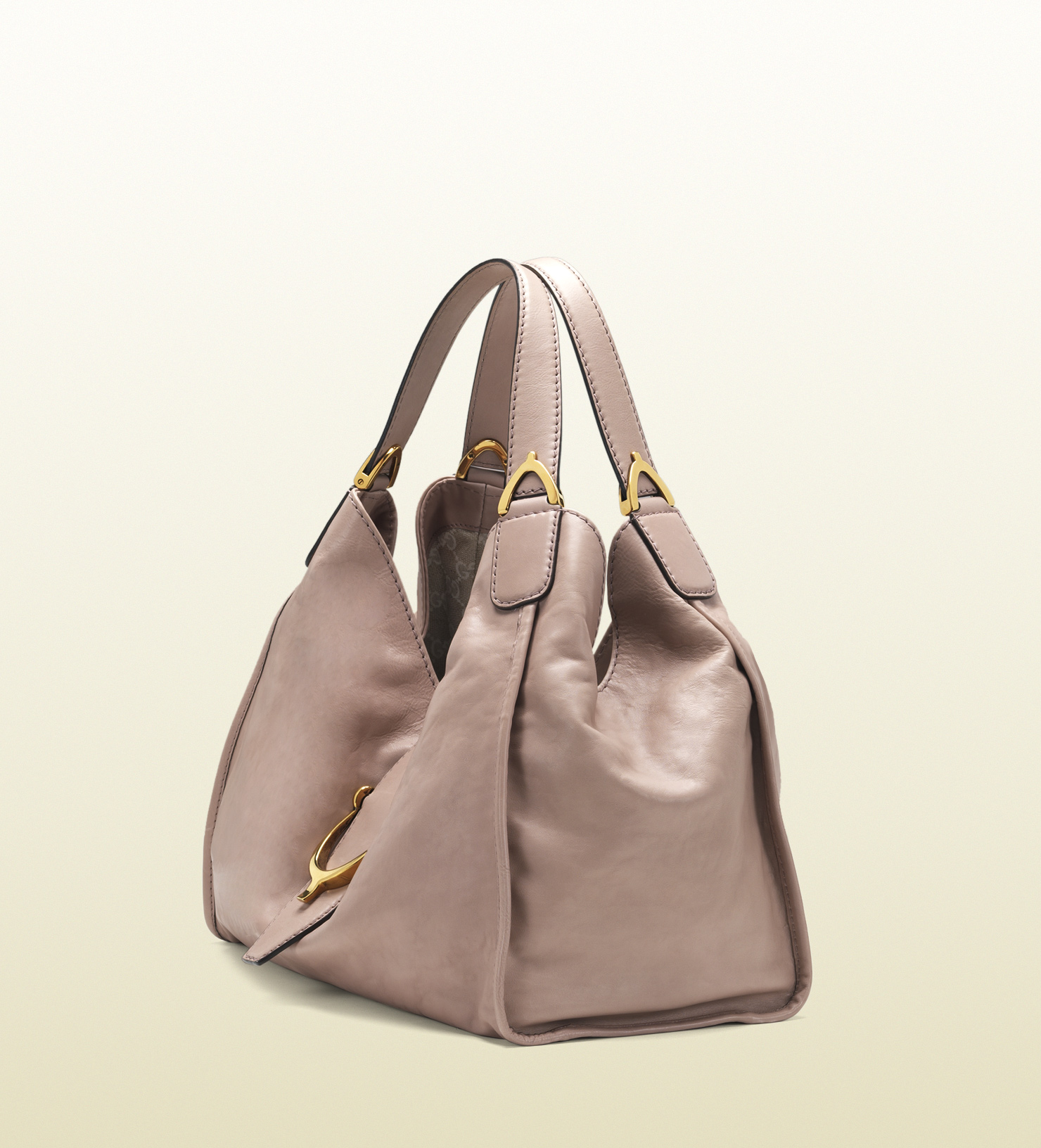 Lyst - Gucci Soft Stirrup Light Pink Leather Shoulder Bag in Pink