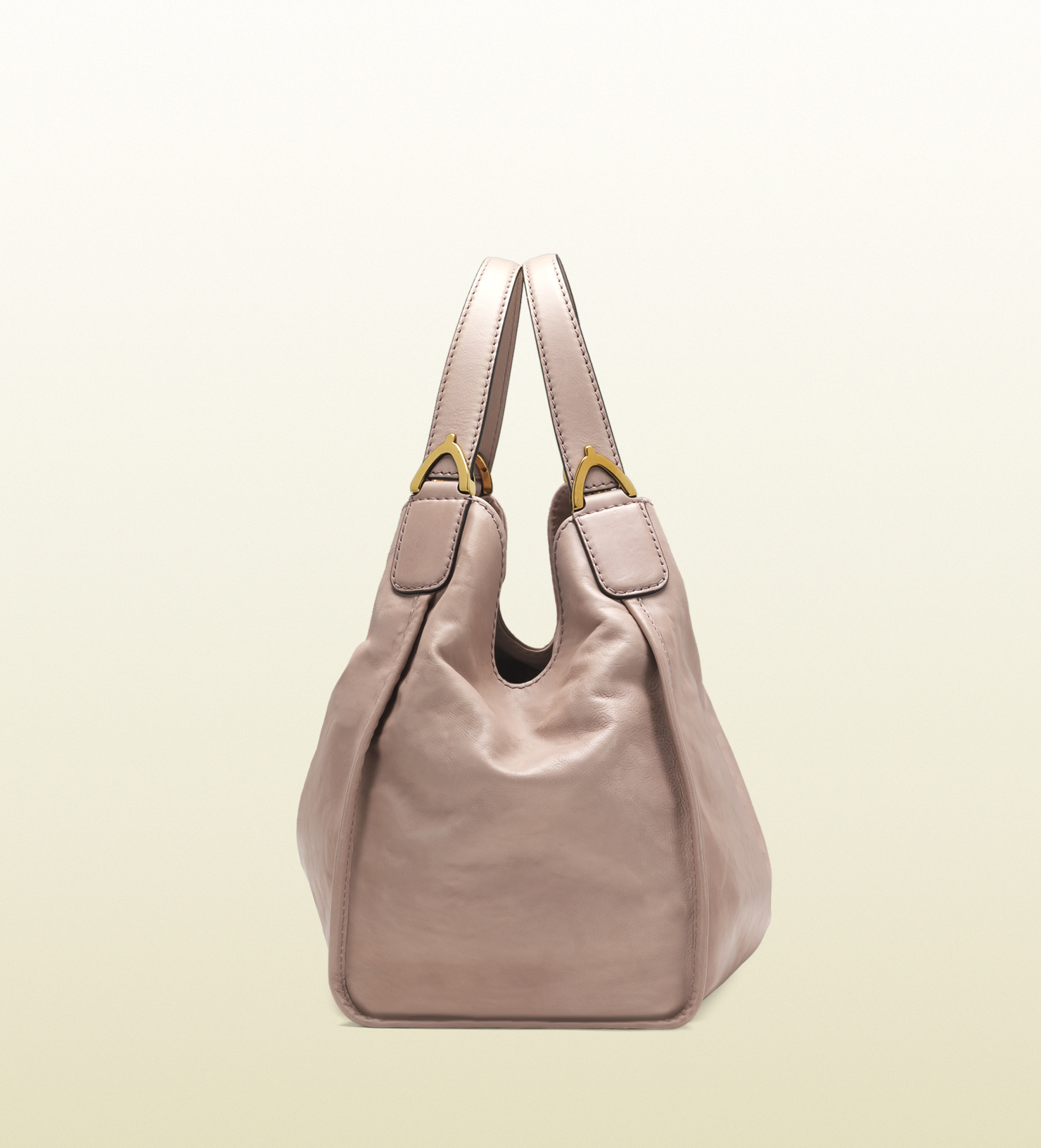 soft stirrup light pink crocodile shoulder bag