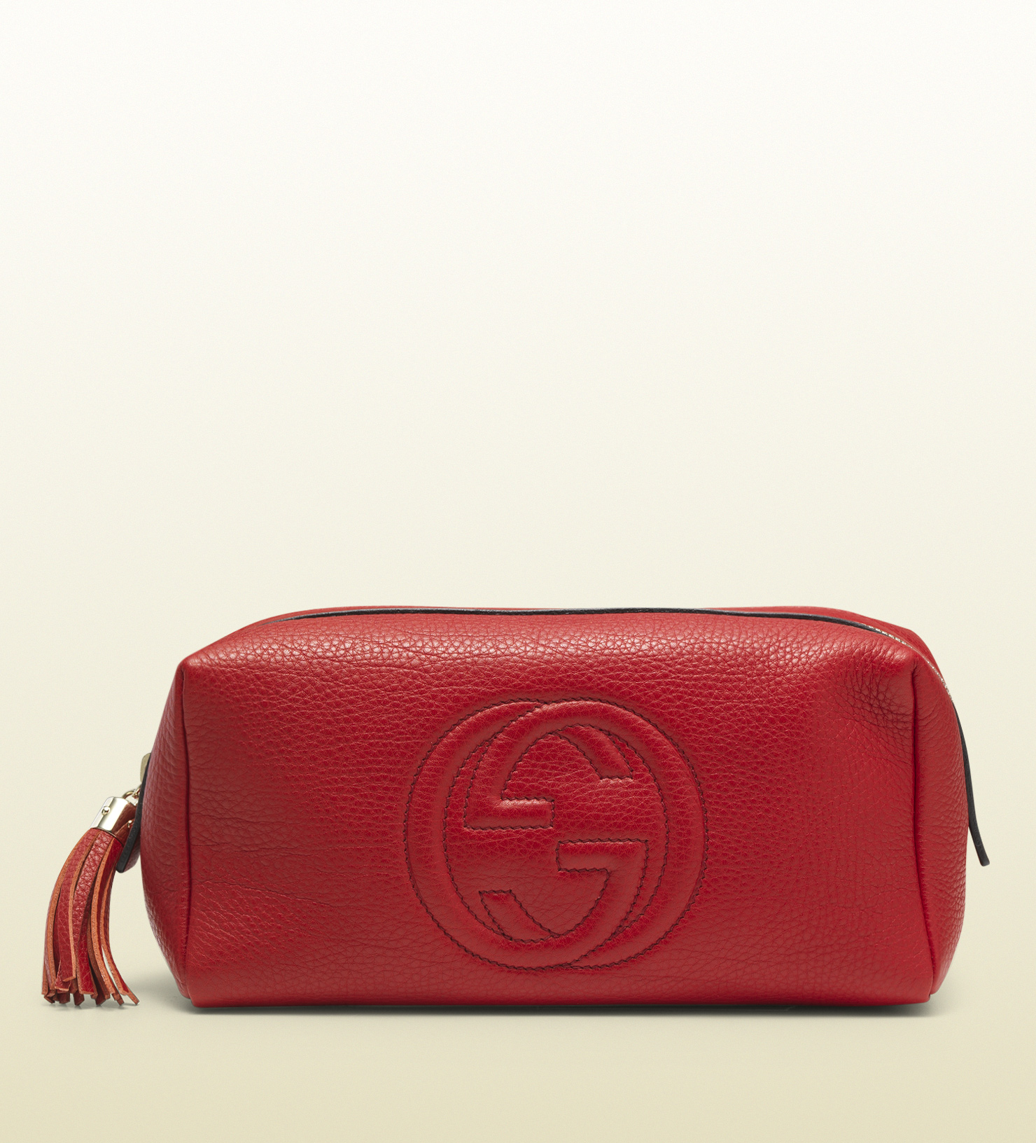 Lyst Gucci Soho Large Red Leather Cosmetic Bag In Gallery Women S Gucci Soho Bag