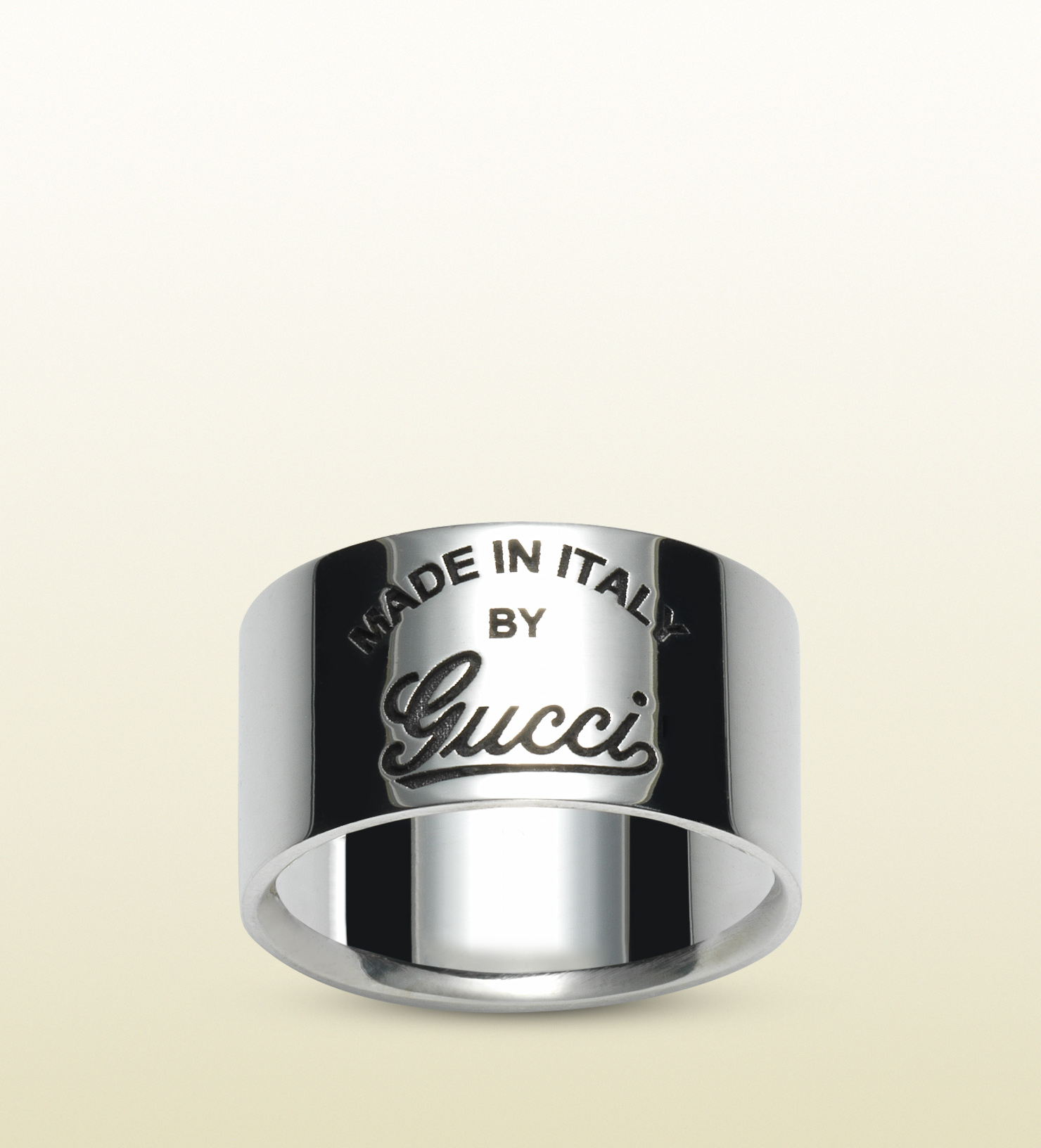 tildeling tale græsplæne Gucci Wide Ring With Vintage Trademark Engraving in Silver (Metallic) for  Men - Lyst