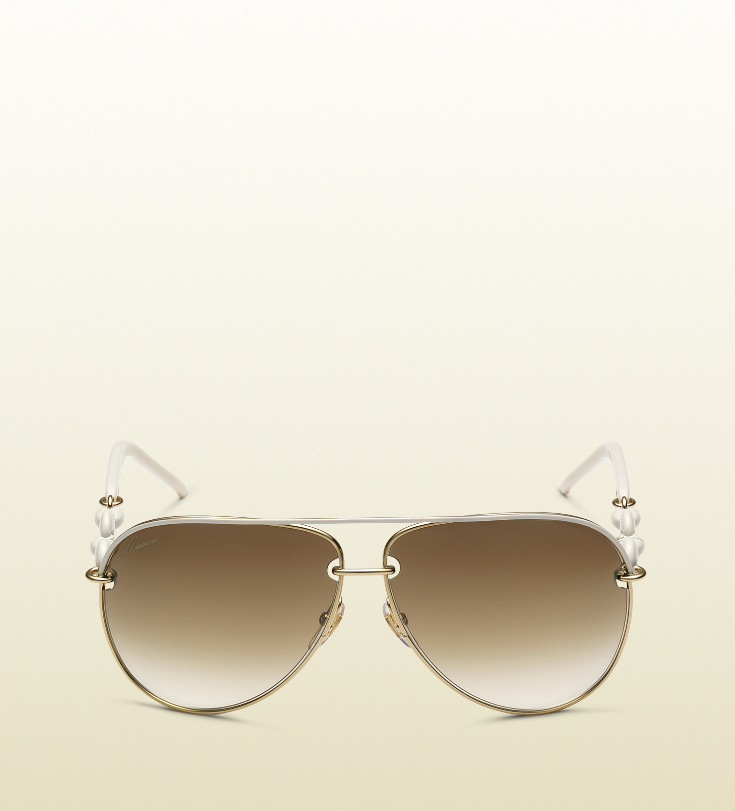 Gucci Womens White Aviator Sunglasses | Lyst
