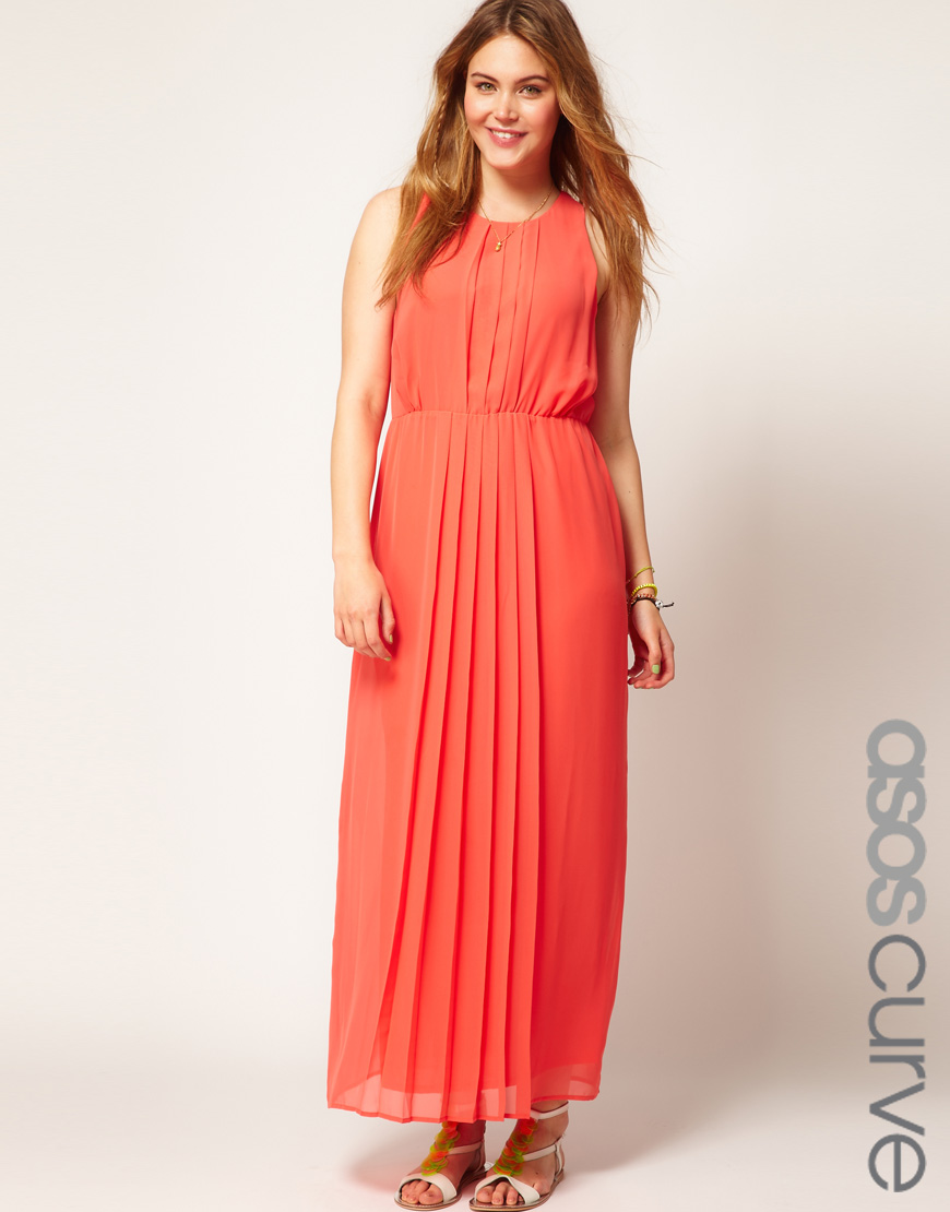 Asos orange maxi dress online where