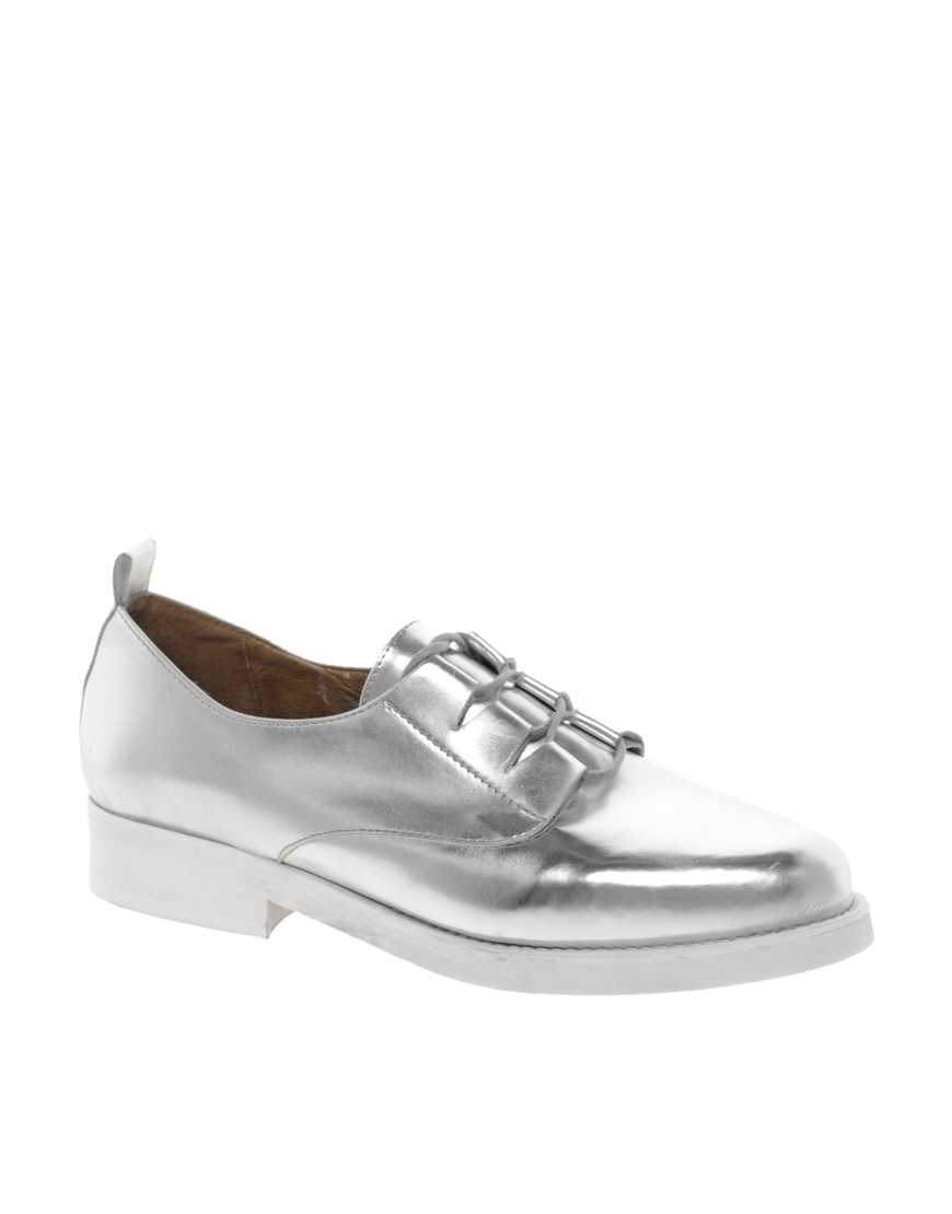 Asos Asos Music Metallic Flat Shoes in Metallic | Lyst