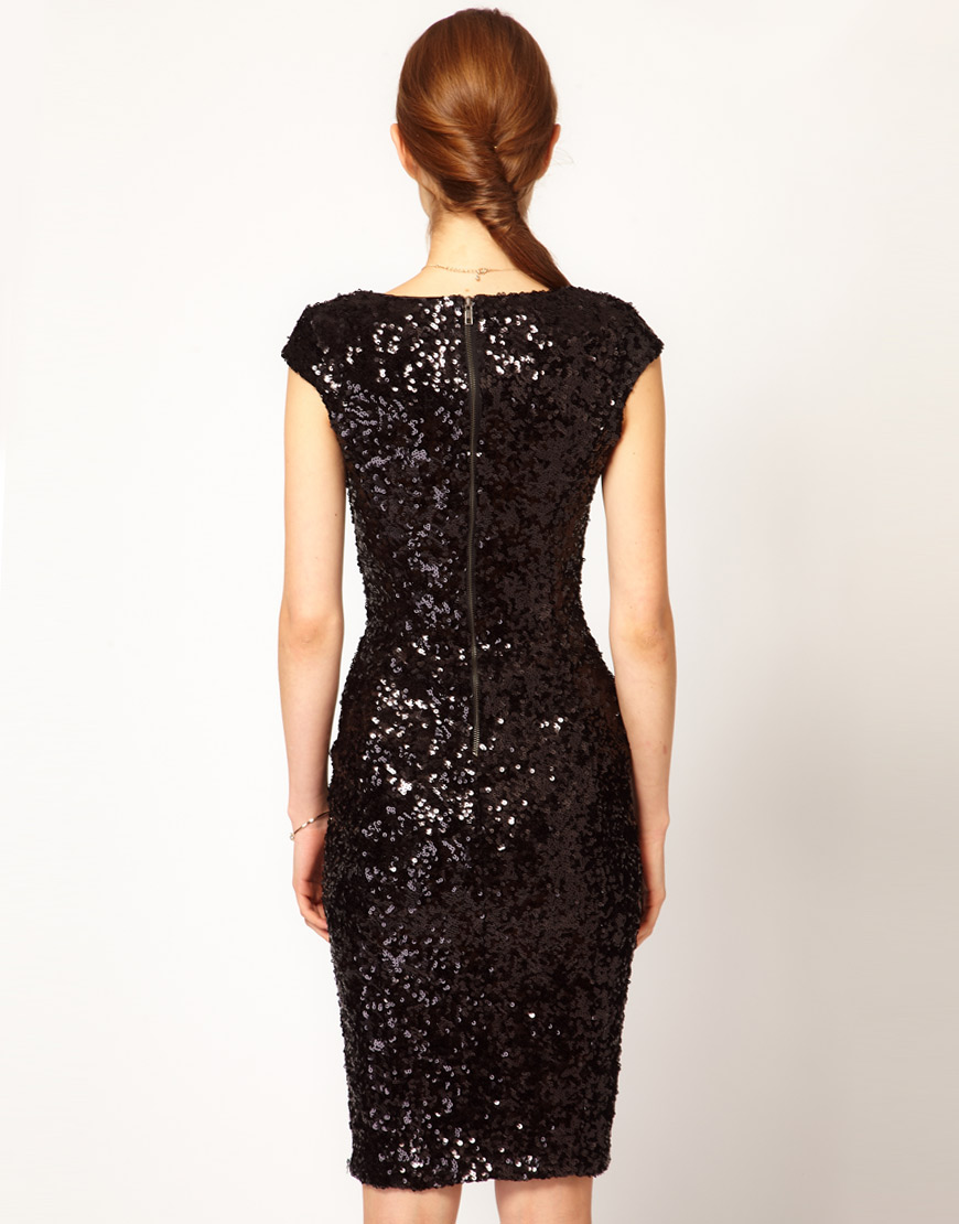 french connection black sequin dress