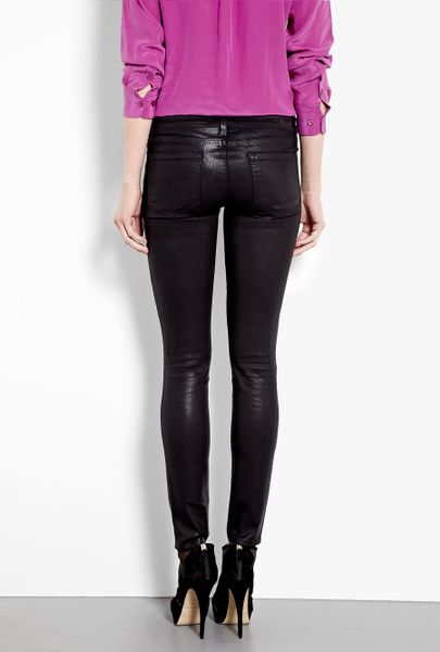 Paige Coated Edgemont Ultra Skinny Jeans in Blue (denim) | Lyst